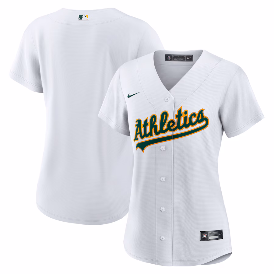 Women's Athletics Nike White Home Blank Replica Jersey - ujerseystore