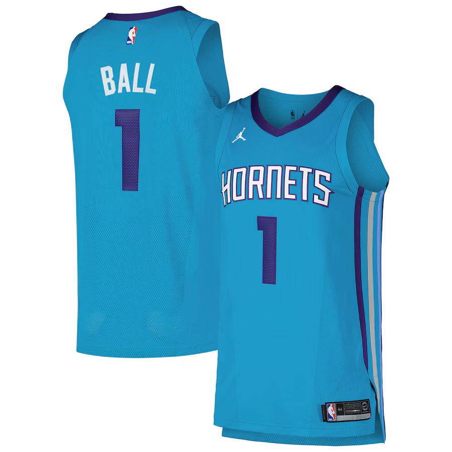 Men's Charlotte Hornets LaMelo Ball Jordan Brand Teal Authentic Player Jersey - Icon Edition - ujerseystore
