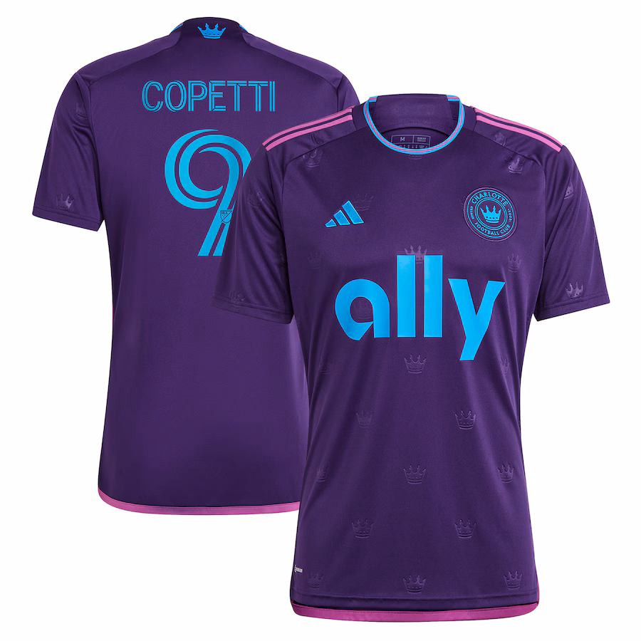 Men's Charlotte FC Enzo Copetti adidas Purple 2023 Crown Jewel Kit Replica Jersey - ujerseystore