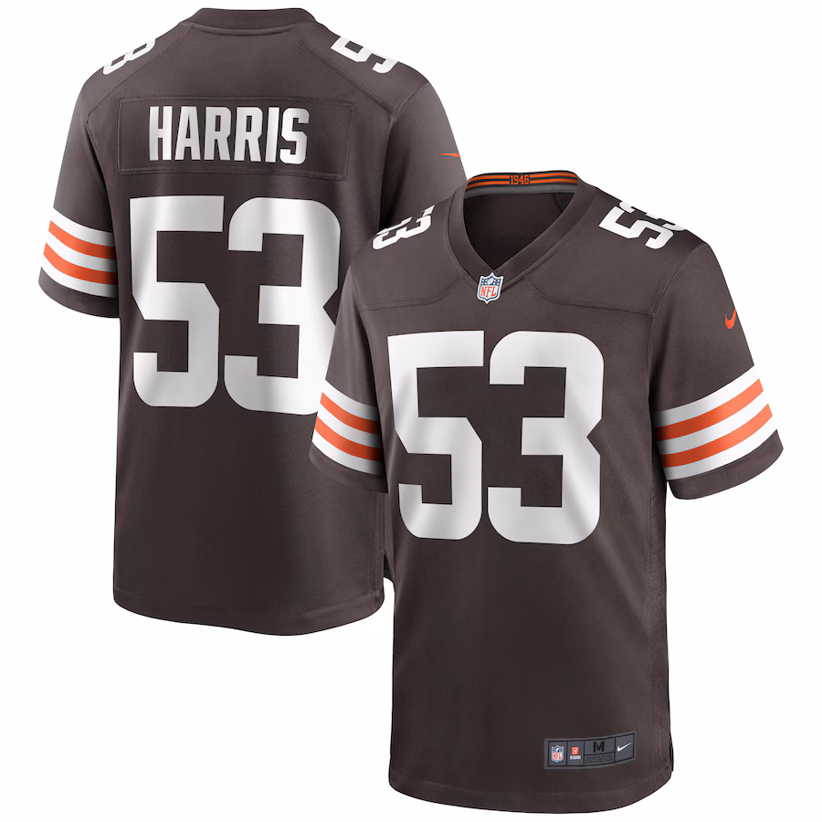 Men's Cleveland Browns Nick Harris Nike Brown Game Jersey - ujerseystore