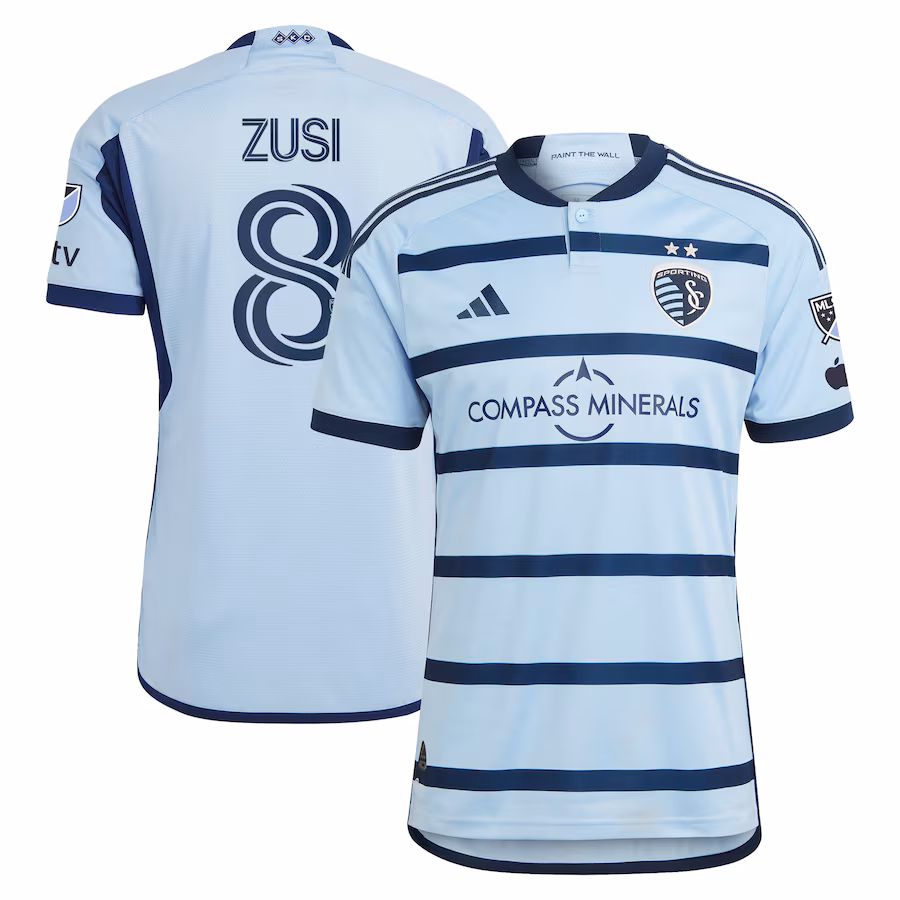 Men's Sporting Kansas City Graham Zusi adidas Light Blue 2023 Hoops 4.0 Authentic Player Jersey - ujerseystore