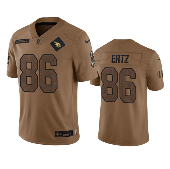 Men's Arizona Cardinals #86 Zach Ertz 2023 Brown Salute To Service Limited Football Stitched Jersey - ujerseystore