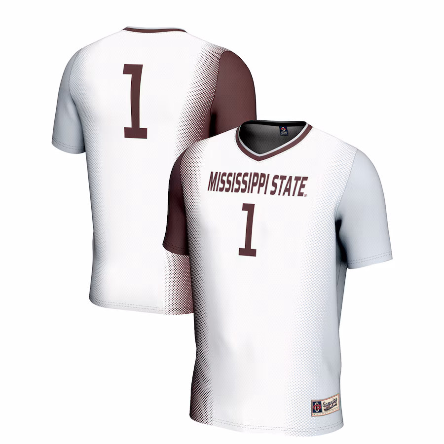 Youth GameDay Greats White #1 Mississippi State Bulldogs  Lightweight Women's Soccer Jersey - ujerseystore