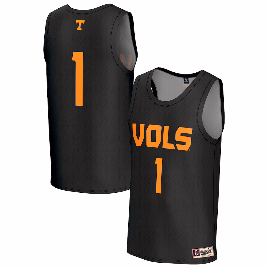 Men's GameDay Greats #1 Black Tennessee Volunteers Lightweight Basketball Fashion Jersey - ujerseystore