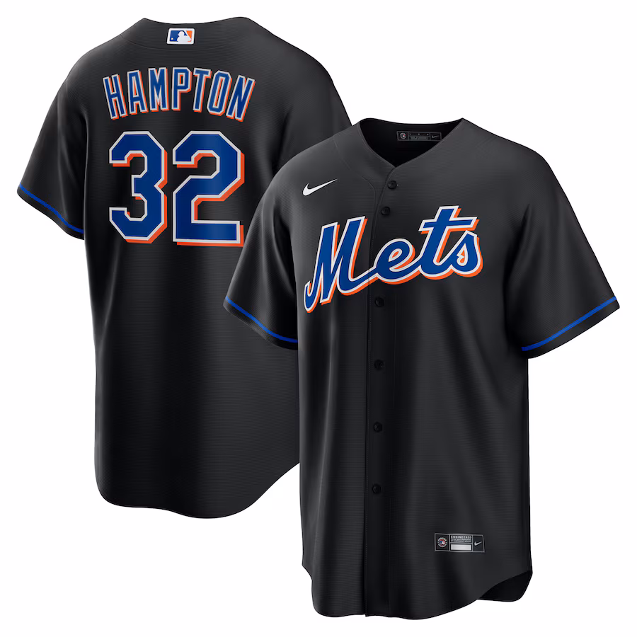 Men's New York Mets Mike Hampton Nike Black 2022 Alternate Replica Player Jersey - ujerseystore