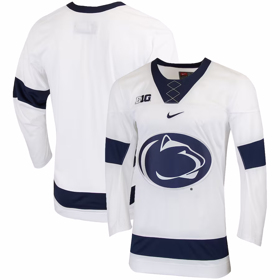 Penn State Nittany Lions Nike Replica College Hockey Jersey - White - ujerseystore