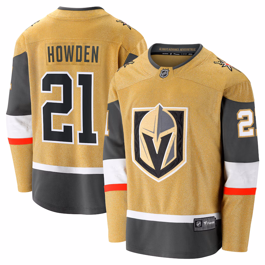 Men's Vegas Golden Knights Brett Howden Fanatics Gold Home Premier Breakaway Player Jersey - ujerseystore