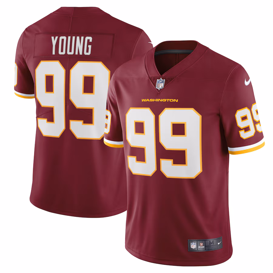 Men's Washington Football Team Chase Young Nike Burgundy Vapor Limited Jersey - ujerseystore