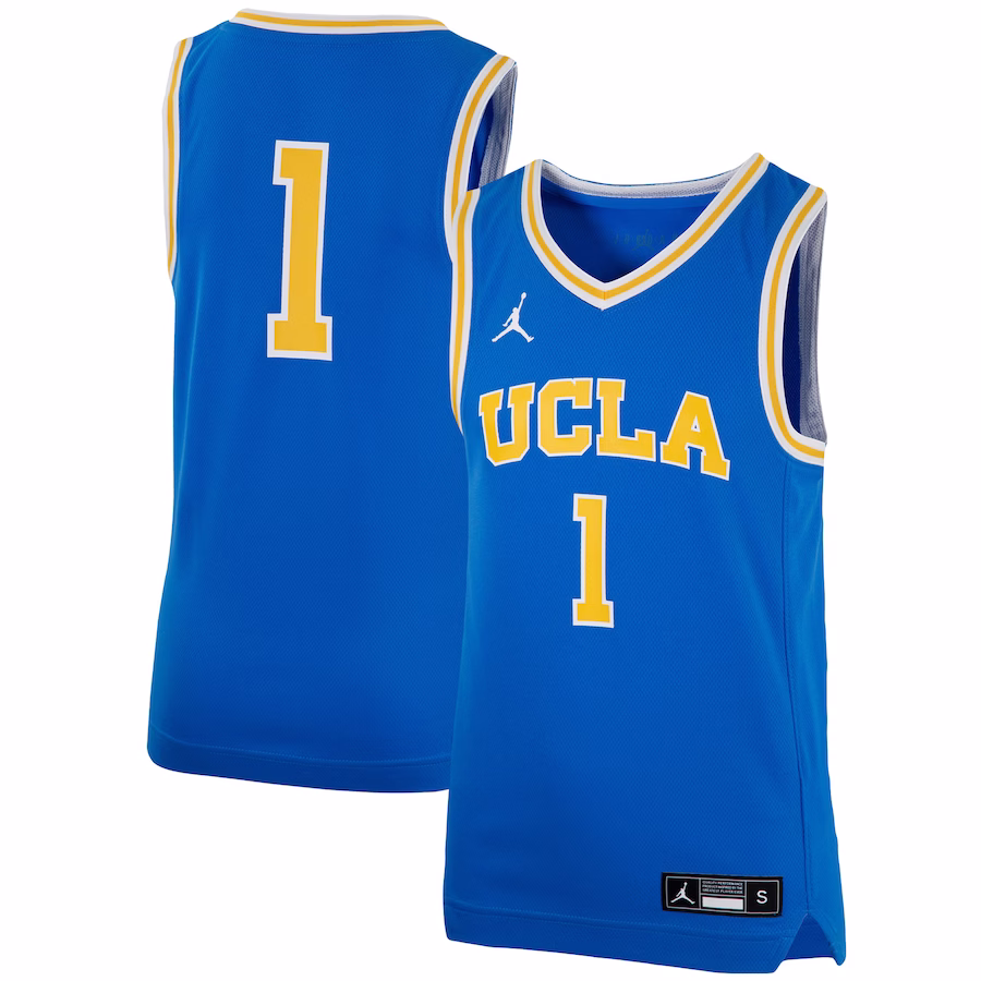 #1 UCLA Bruins Jordan Brand Youth Team Replica Basketball Jersey - Blue - ujerseystore