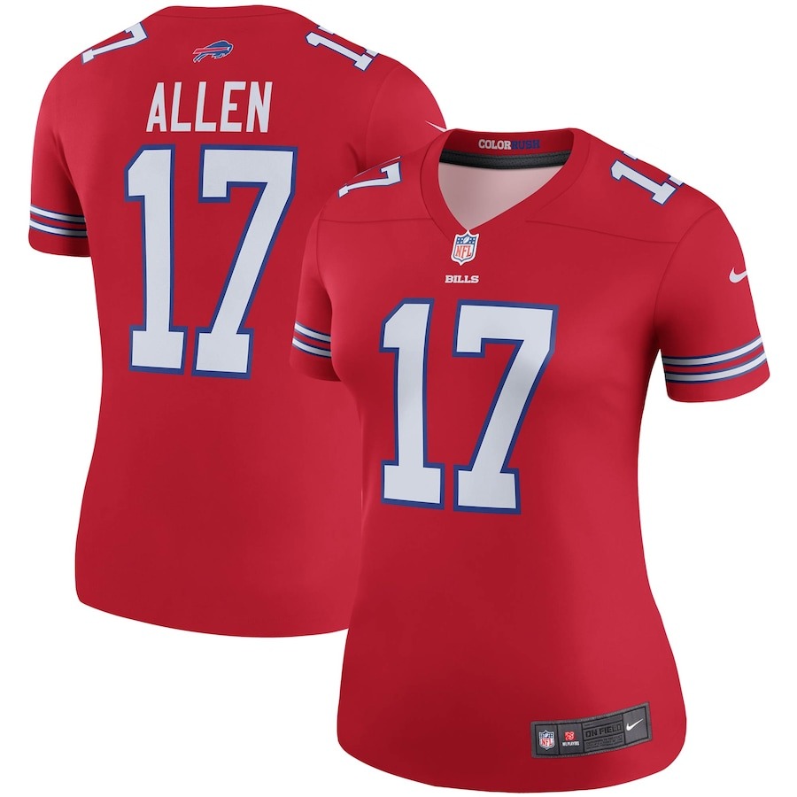 Women's Buffalo Bills Josh Allen Nike Red Color Rush Legend Player Jersey - ujerseystore