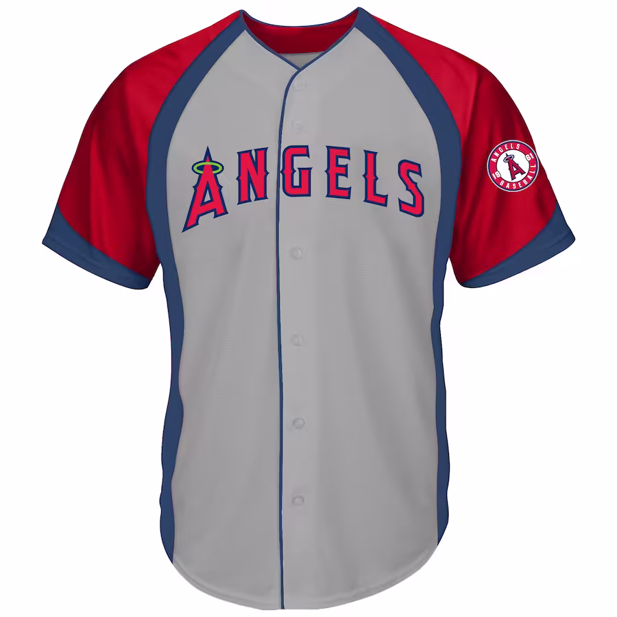 Men's Los Angeles Angels  Profile Gray Big & Tall Colorblock Team Fashion Jersey - ujerseystore
