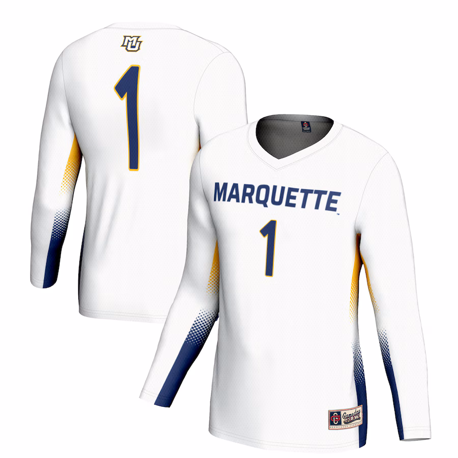 Youth GameDay Greats #1 White Marquette Golden Eagles Lightweight Women's Volleyball Jersey - ujerseystore