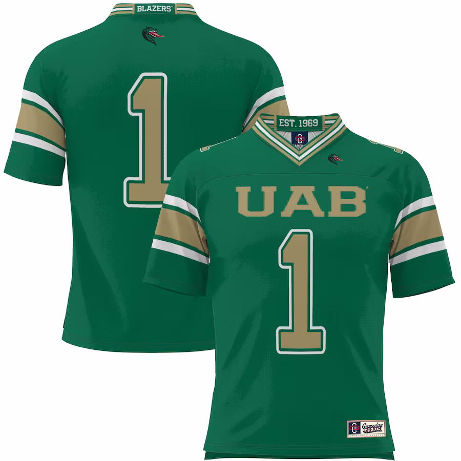 #1 UAB Blazers GameDay Greats Youth Endzone Football Jersey - Green - ujerseystore