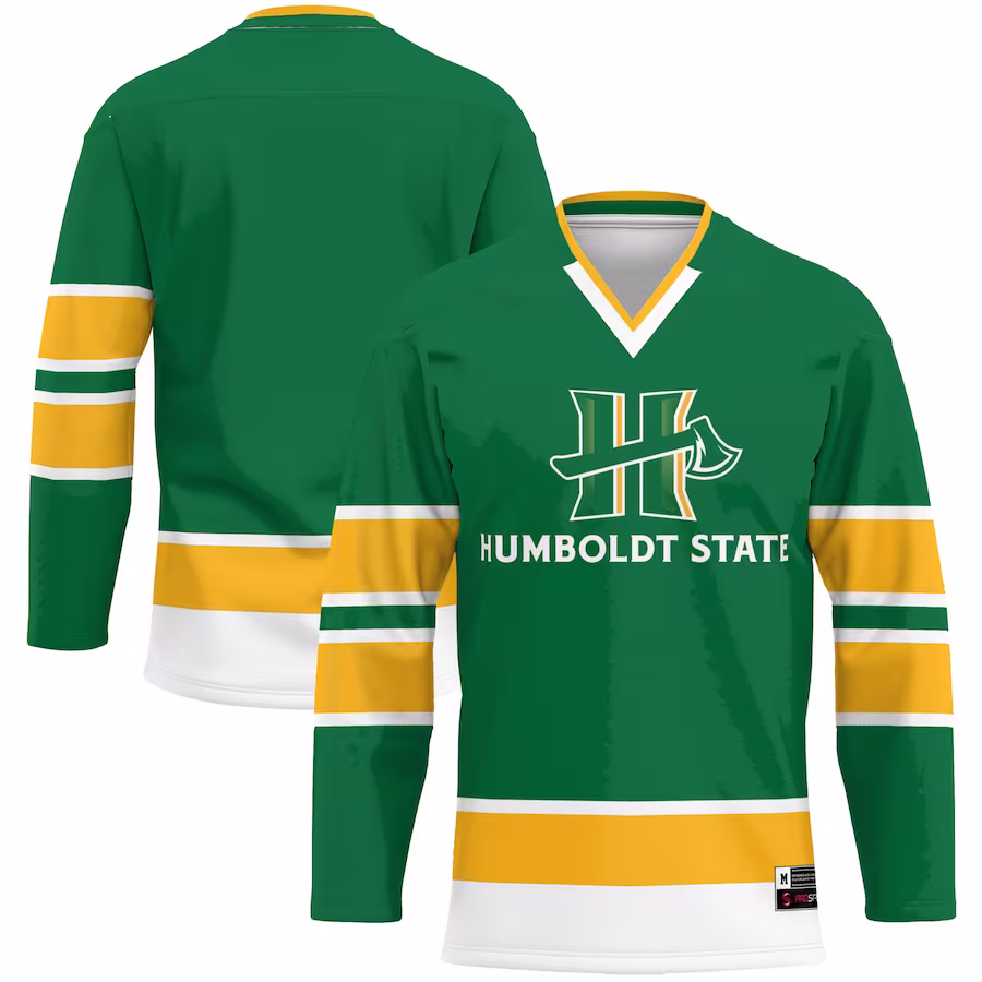 Humboldt State Jacks GameDay Greats Hockey Jersey - Green - ujerseystore