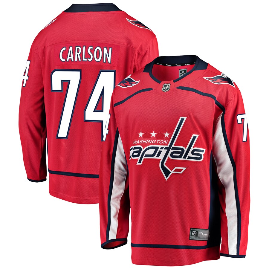 Men's Washington Capitals John Carlson Fanatics Branded Red Home Breakaway Player Jersey - ujerseystore
