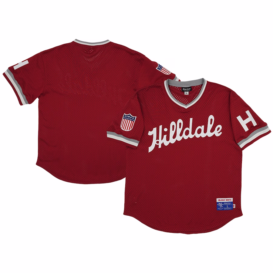Men's Hilldale Club Rings & Crwns Red Mesh Replica V-Neck Jersey - ujerseystore