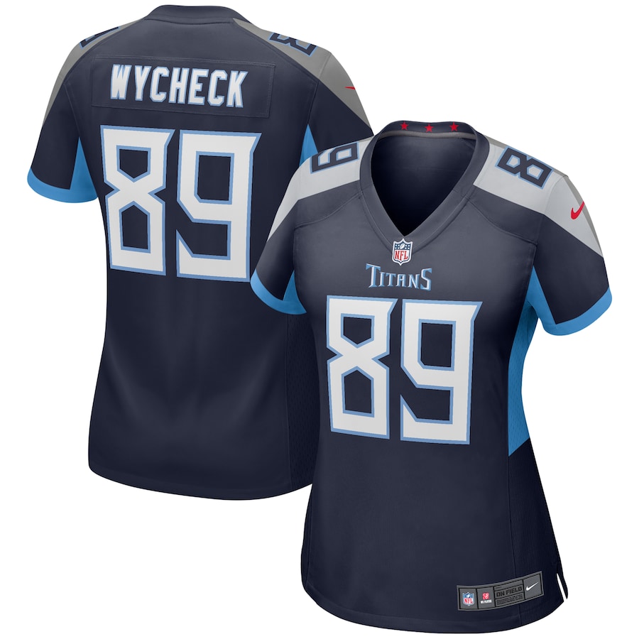 Women's Tennessee Titans Frank Wycheck Nike Navy Game Retired Player Jersey - ujerseystore