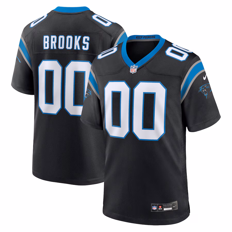 Men's Carolina Panthers Jonathon Brooks Nike Black 2024 NFL Draft Game Jersey - ujerseystore