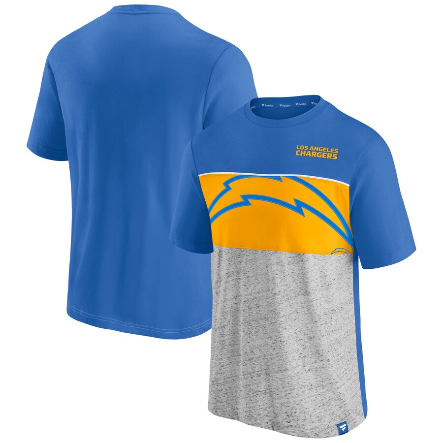 Men's Los Angeles Chargers Fanatics Powder Blue Colorblock T-Shirt - ujerseystore