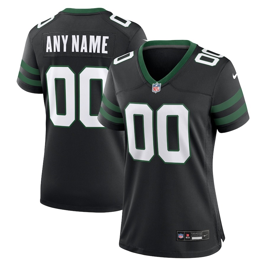 Women's New York Jets  Nike Legacy Black Alternate Custom Game Jersey - ujerseystore