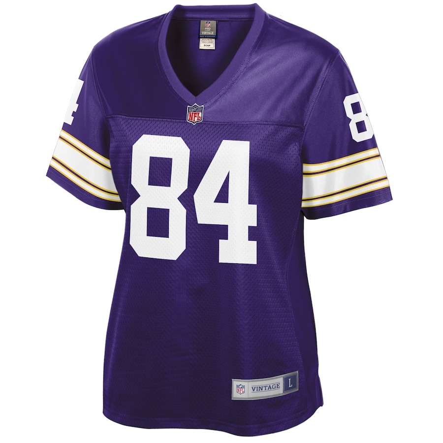 Women's Minnesota Vikings Randy Moss NFL Pro Line Purple Retired Player Replica Jersey - ujerseystore