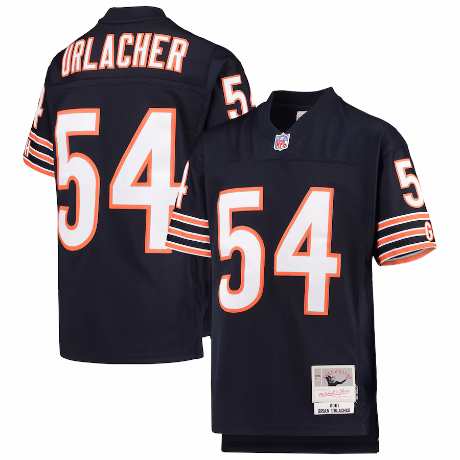 Youth Chicago Bears Brian Urlacher Mitchell & Ness Navy 2001 Legacy Retired Player Jersey - ujerseystore