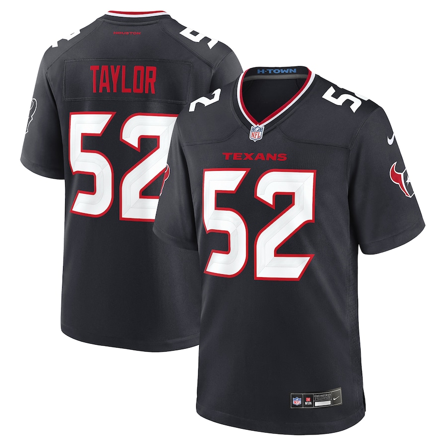 Men's Houston Texans Darrell Taylor Nike Navy Team Game Jersey - ujerseystore
