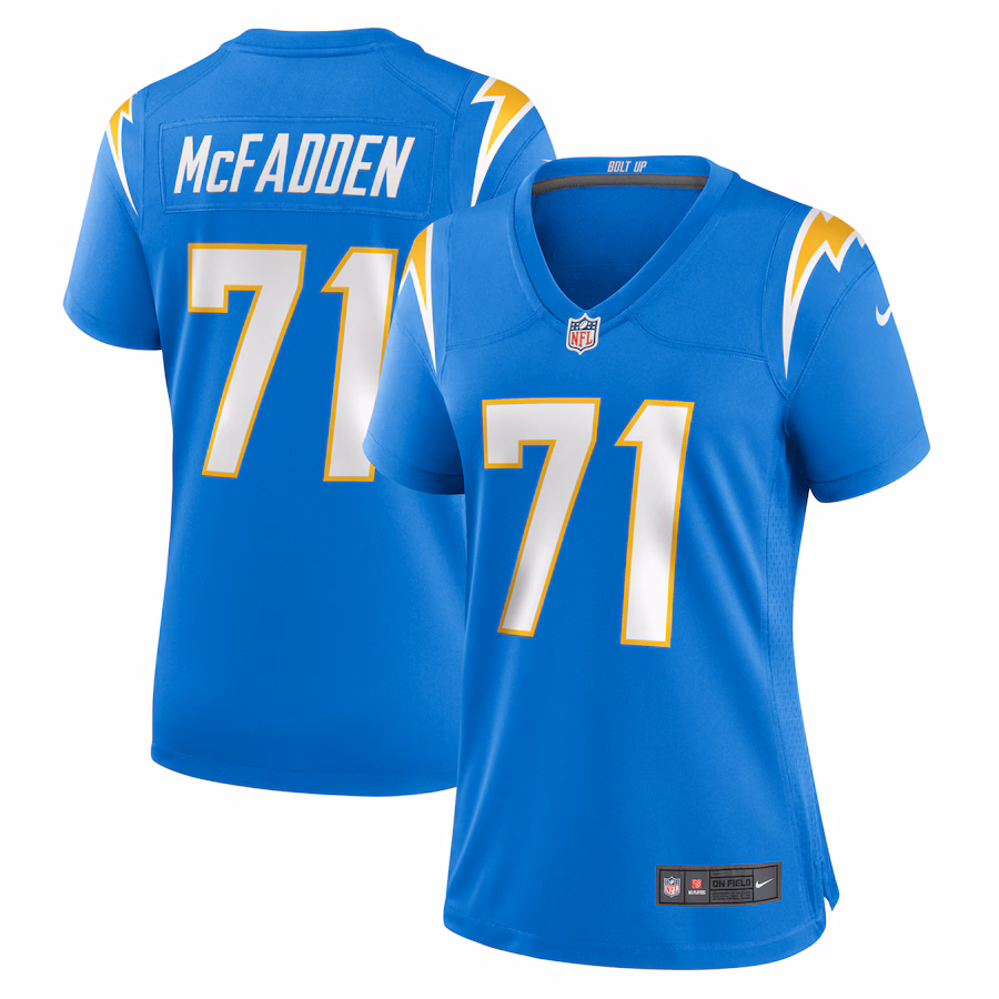 Women's Los Angeles Chargers Jordan McFadden Nike Powder Blue Team Game Jersey - ujerseystore