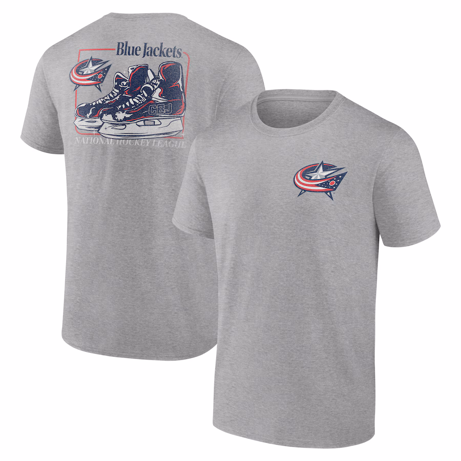 Men's Columbus Blue Jackets Heather Gray Glory Skates T-Shirt - ujerseystore