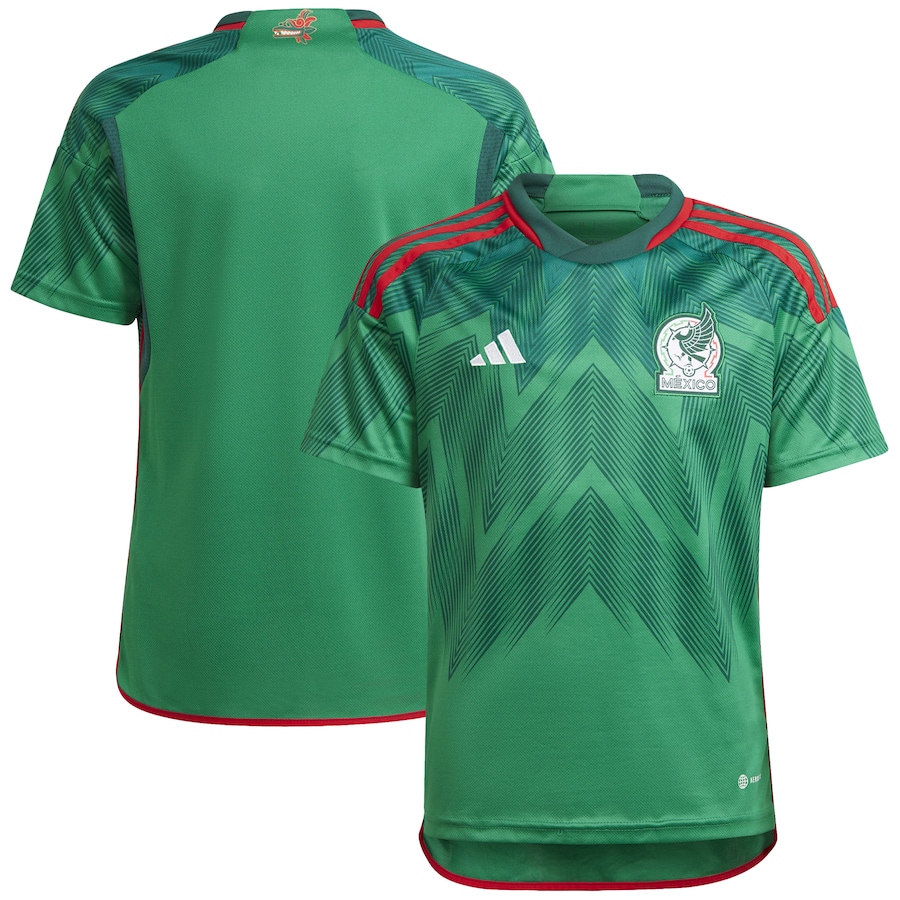 Youth Mexico National Team adidas Green 2022/23 Home Blank Replica Jersey - ujerseystore