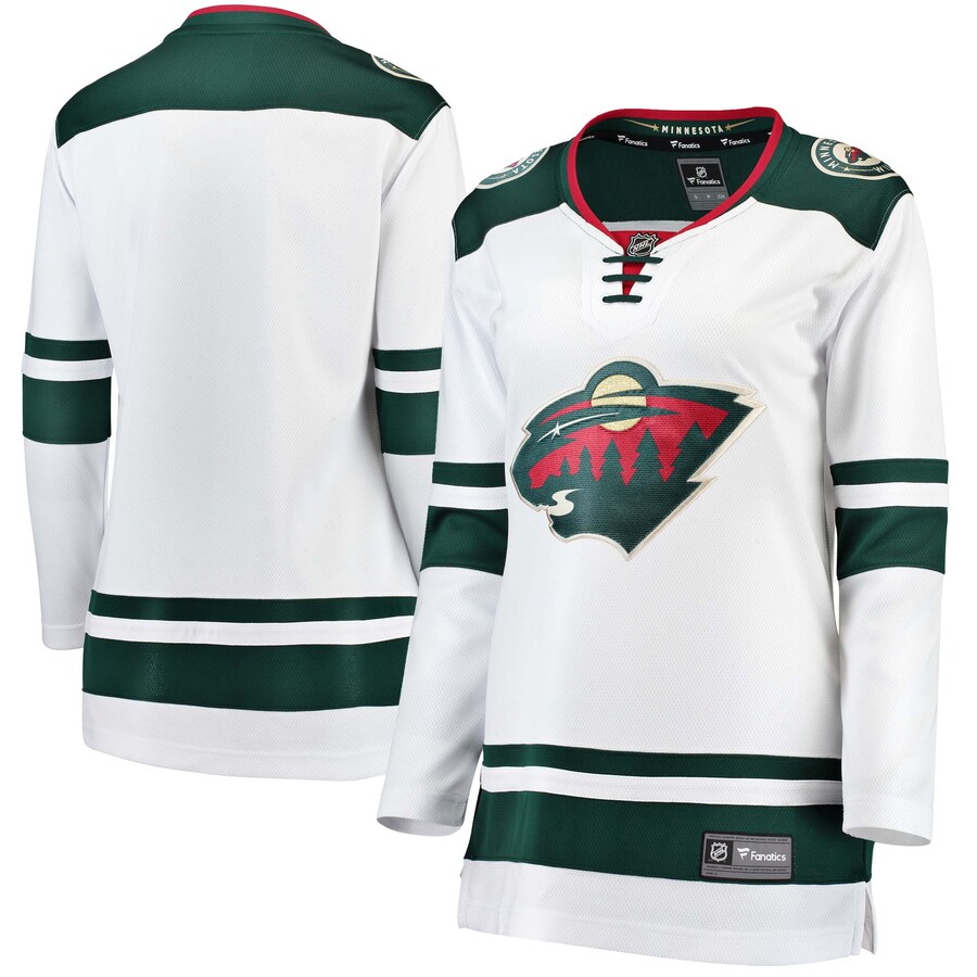 Women's Minnesota Wild Fanatics Branded White Away Breakaway Jersey - ujerseystore