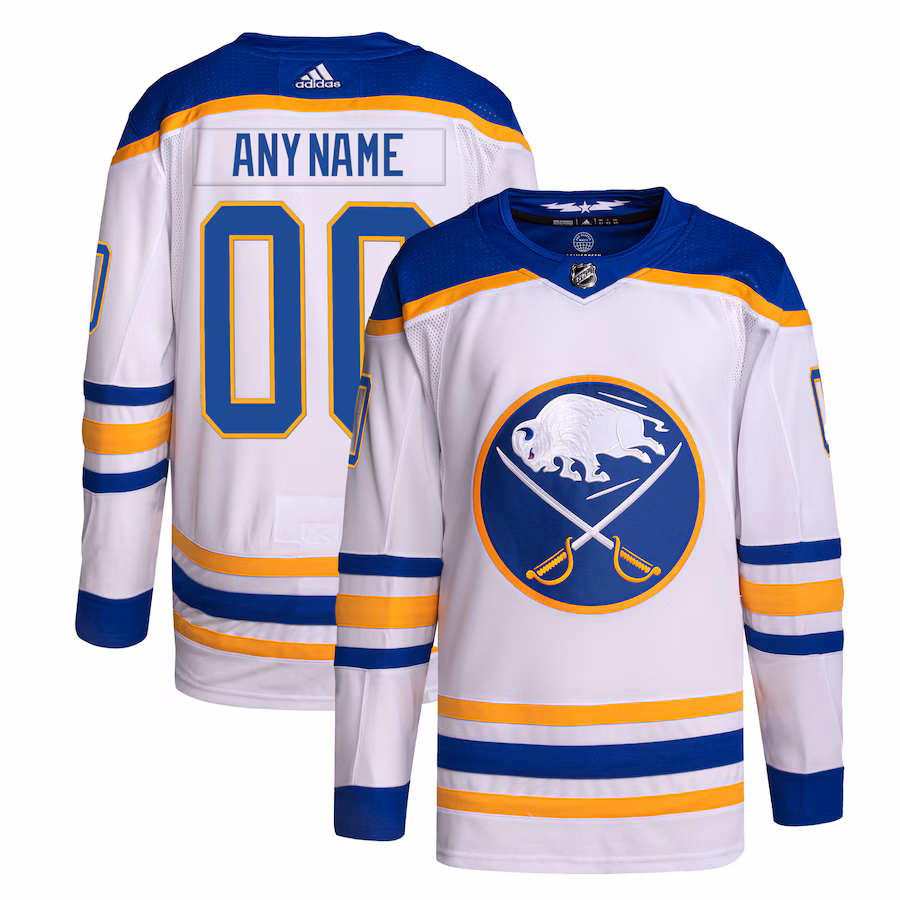 Men's Buffalo Sabres adidas White Away Primegreen Authentic Custom Jersey - ujerseystore