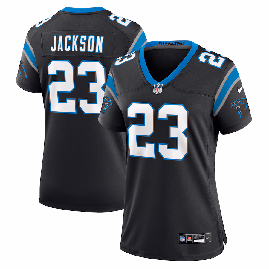 Women's Carolina Panthers Dane Jackson Nike Black Game Jersey - ujerseystore