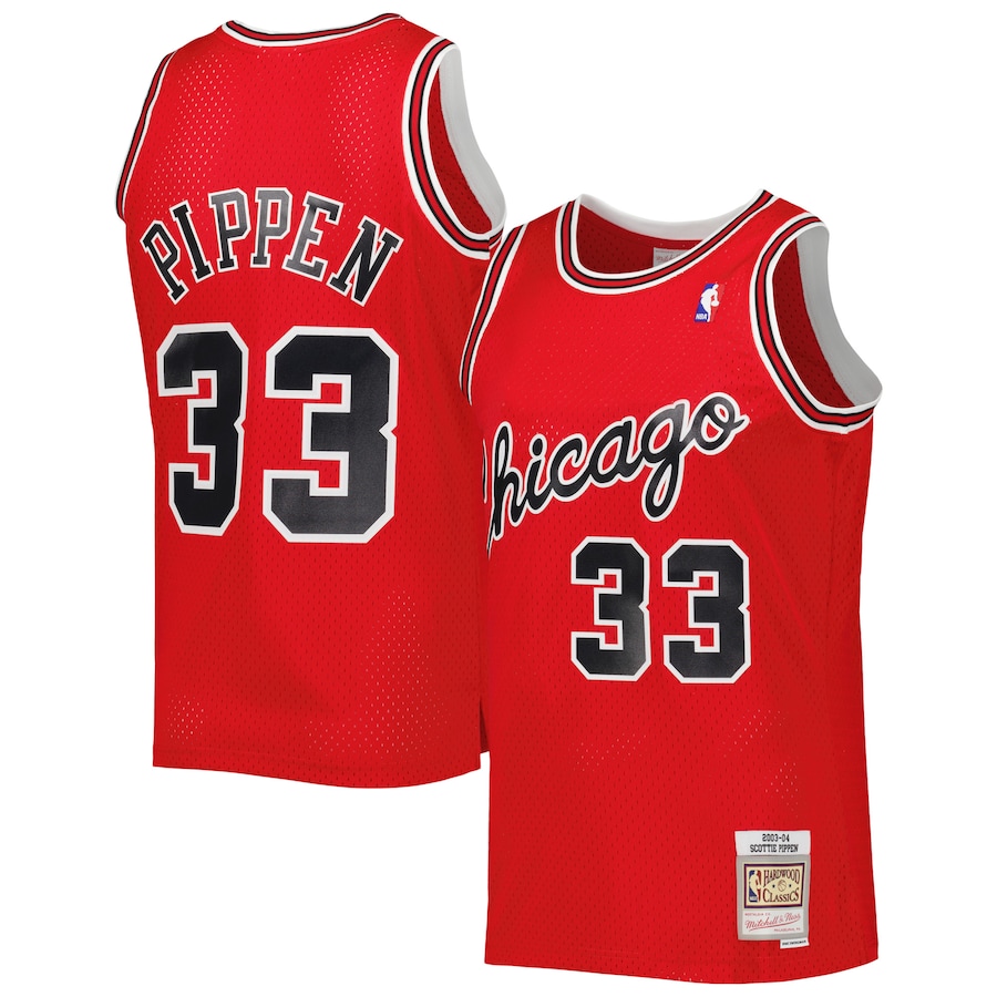 Men's Chicago Bulls Scottie Pippen Mitchell & Ness Red Hardwood Classics 2003-04 Swingman Jersey - ujerseystore