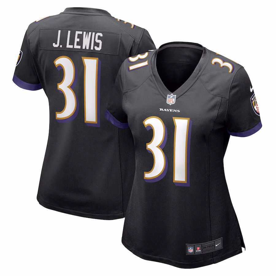Women's Baltimore Ravens Jamal Lewis Nike Black Retired Player Jersey - ujerseystore