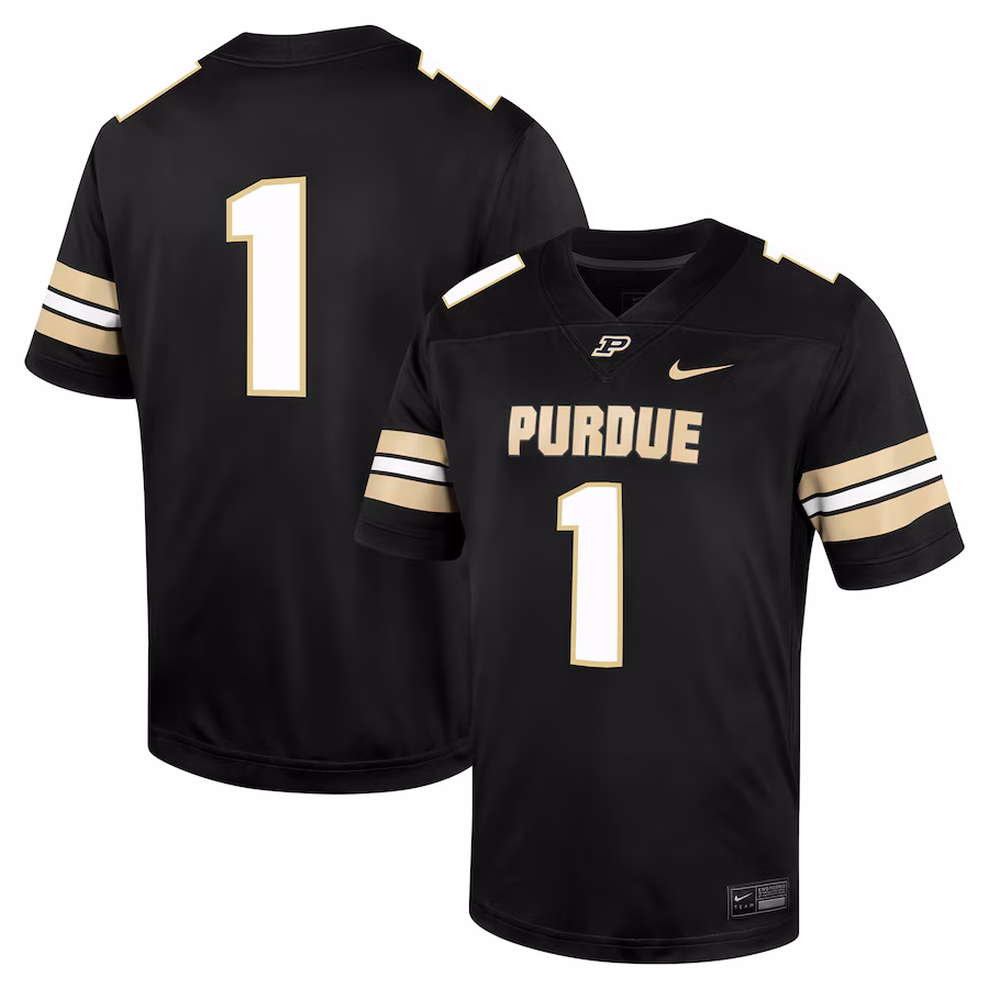 Men's Nike #1 Black Purdue Boilermakers Untouchable Football Jersey - ujerseystore