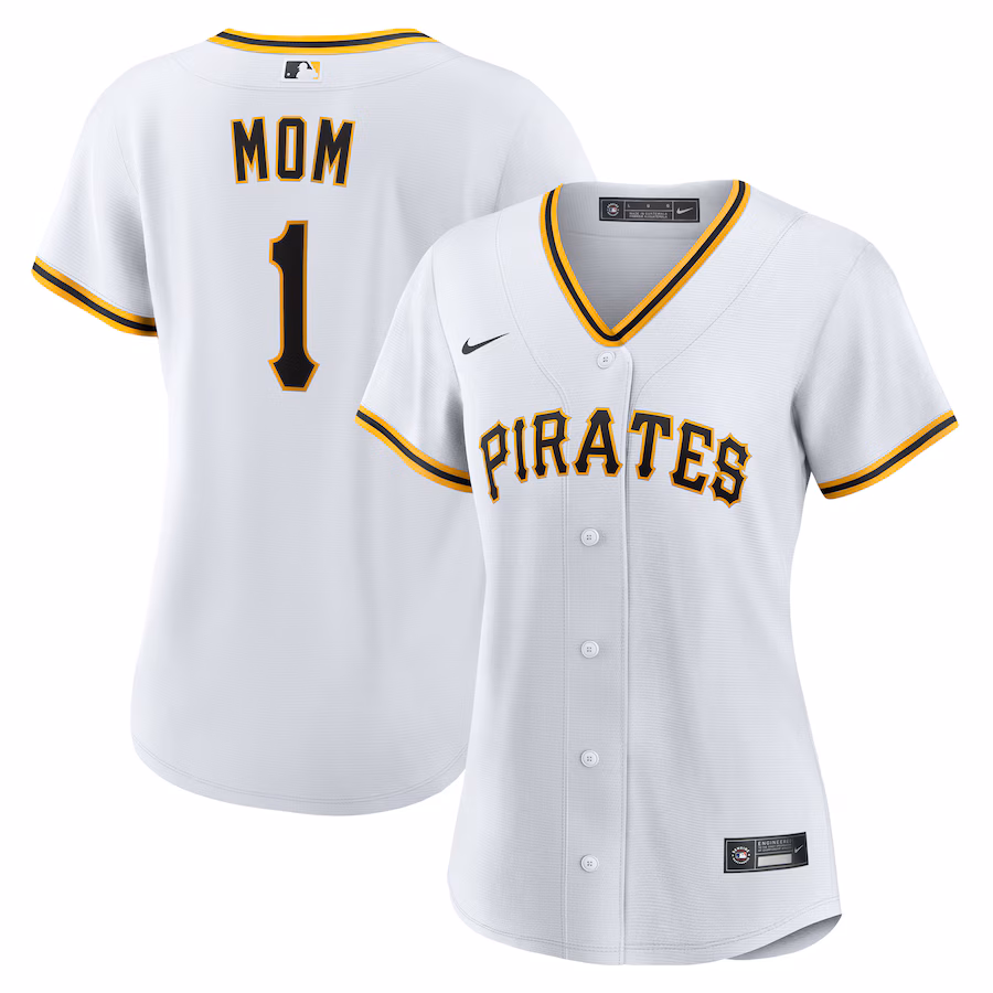 Women's Pittsburgh Pirates Nike White #1 Mom Home Replica Jersey - ujerseystore