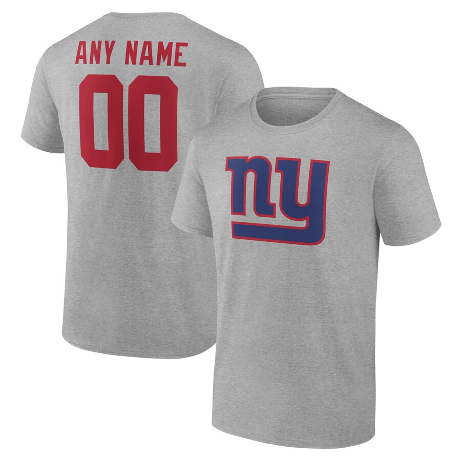 Men's New York Giants  Gray Team Authentic Custom T-Shirt - ujerseystore