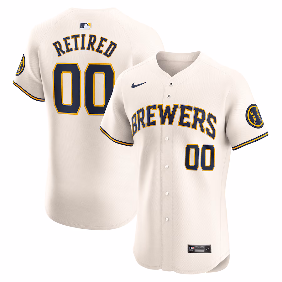 Men's Milwaukee Brewers Nike Cream Home Elite Pick-A-Player Retired Roster Jersey - ujerseystore