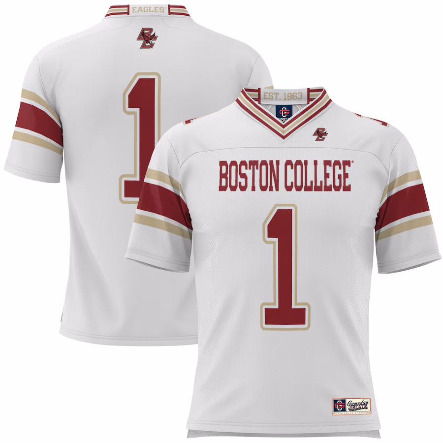 Youth GameDay Greats #1 White Boston College Eagles Football Jersey - ujerseystore