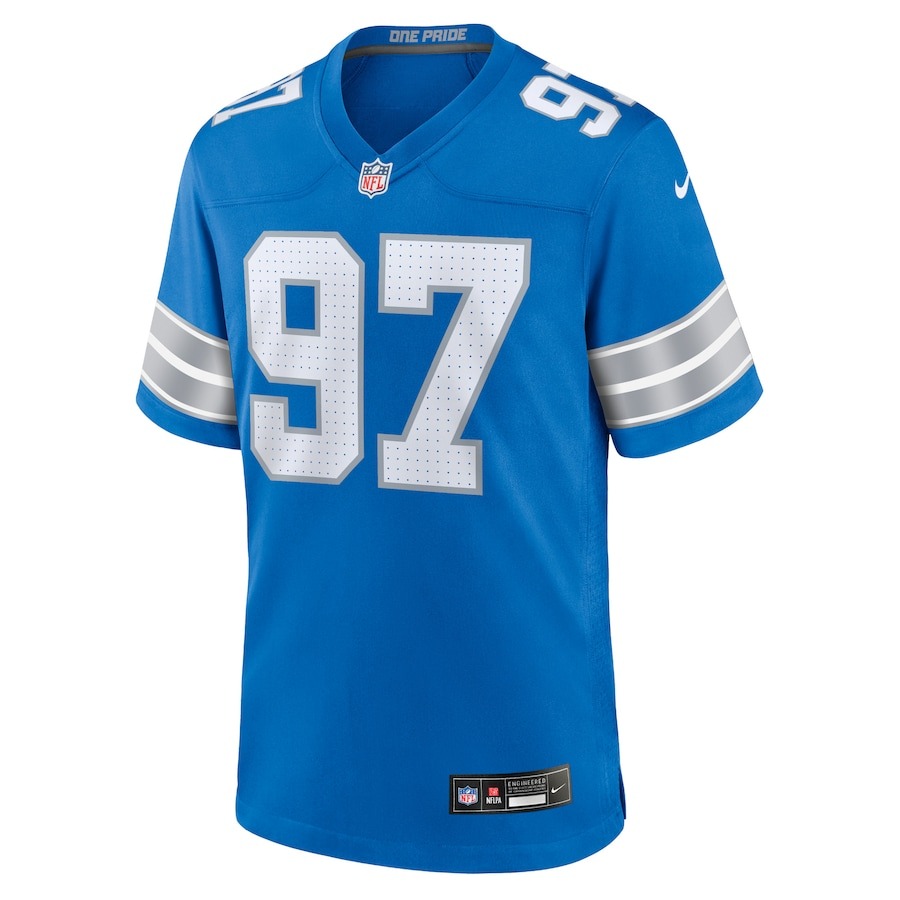Men's Detroit Lions Aidan Hutchinson Nike Blue Game Jersey - ujerseystore