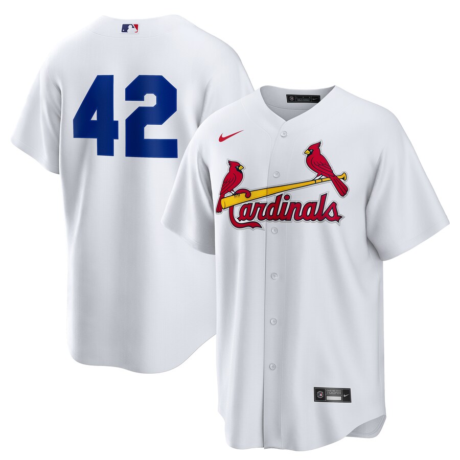 Men's St. Louis Cardinals Nike White Home 2025 Jackie Robinson Day Replica Jersey - ujerseystore