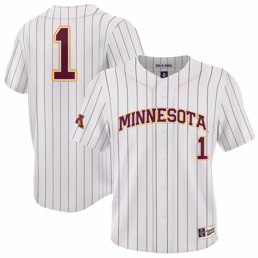 #1 Minnesota Golden Gophers GameDay Greats Lightweight Baseball Jersey - White - ujerseystore