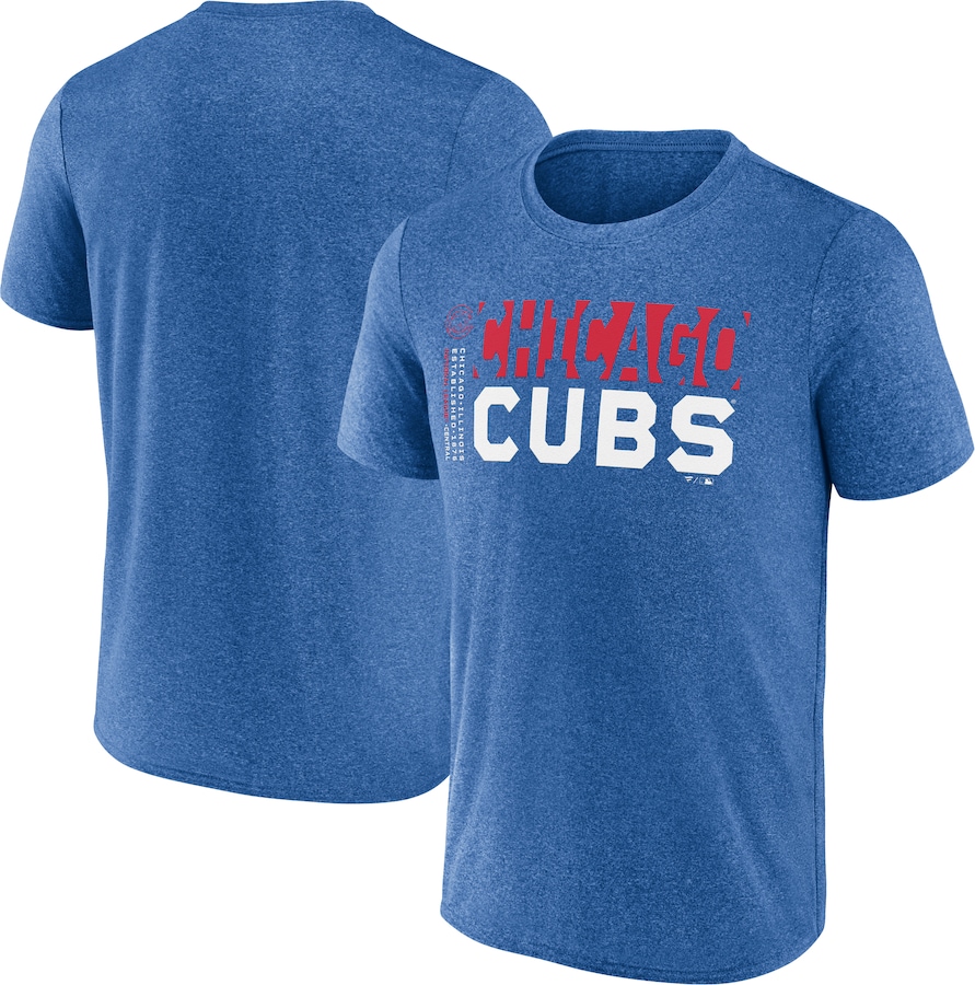 Men's Chicago Cubs Fanatics Heather Royal Fundamentals Shoot For The Sky T-Shirt - ujerseystore