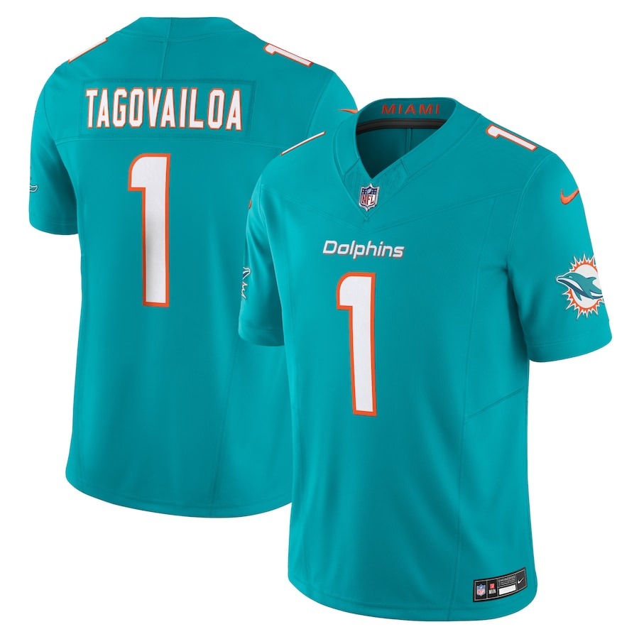 Men's Miami Dolphins Tua Tagovailoa Nike Aqua Vapor F.U.S.E. Limited Jersey - ujerseystore