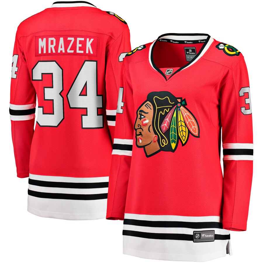 Women's Chicago Blackhawks Petr Mrazek Fanatics Branded Red Home Breakaway Player Jersey - ujerseystore