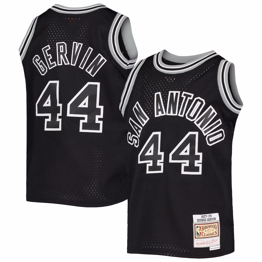 Youth San Antonio Spurs George Gervin Mitchell & Ness Black 1978/79 Hardwood Classics Swingman Jersey - ujerseystore