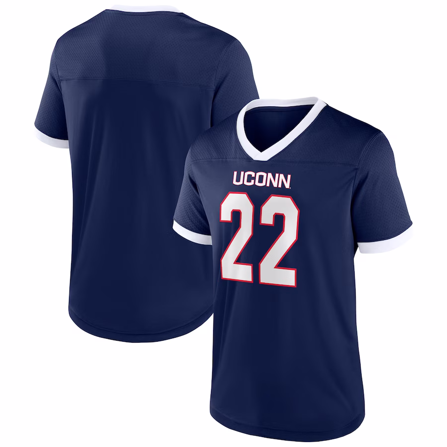 Men's Navy UConn Huskies The Cut Football Jersey - ujerseystore