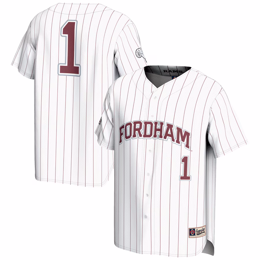 Men's GameDay Greats #1 White Fordham Rams Lightweight Baseball Jersey - ujerseystore