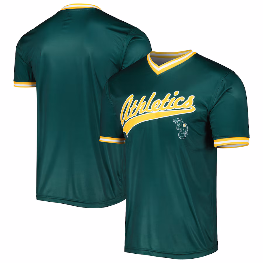 Men's Athletics Stitches Kelly Green Cooperstown Collection Team Jersey - ujerseystore